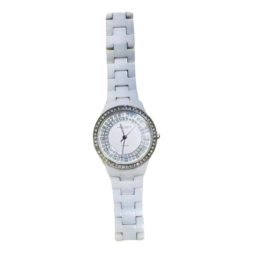 AKRIBOS XXIV CERAMIC WHITE MOTHER OF PEARL DIAL LADIES WATCH